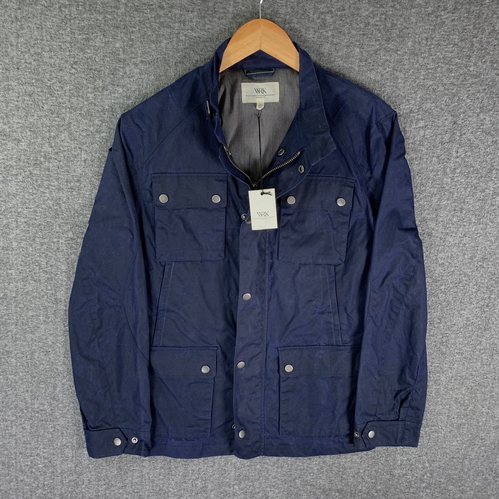 WRK Waxed Jacket Men Medium Touring Chore Utility Modern Fashion Field NEW